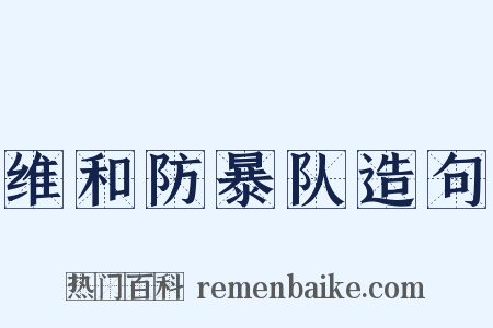 维和防暴队造句是什么意思的图片